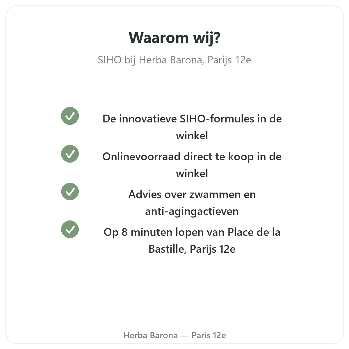 Waarom SIHO kopen in Parijs bij Herba Barona Parijs