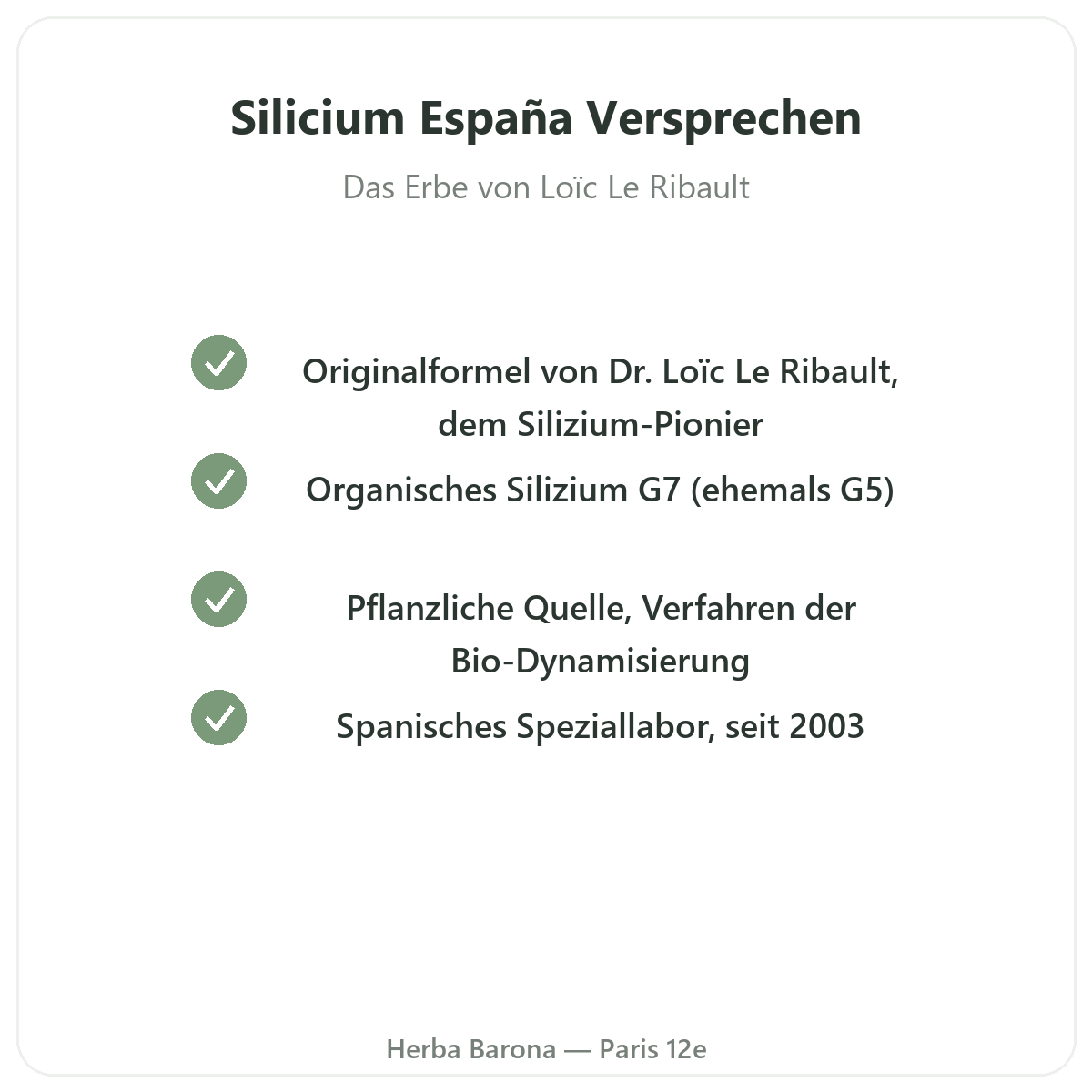 Silicium España - Qualitätsversprechen bei Herba Barona Paris 12e