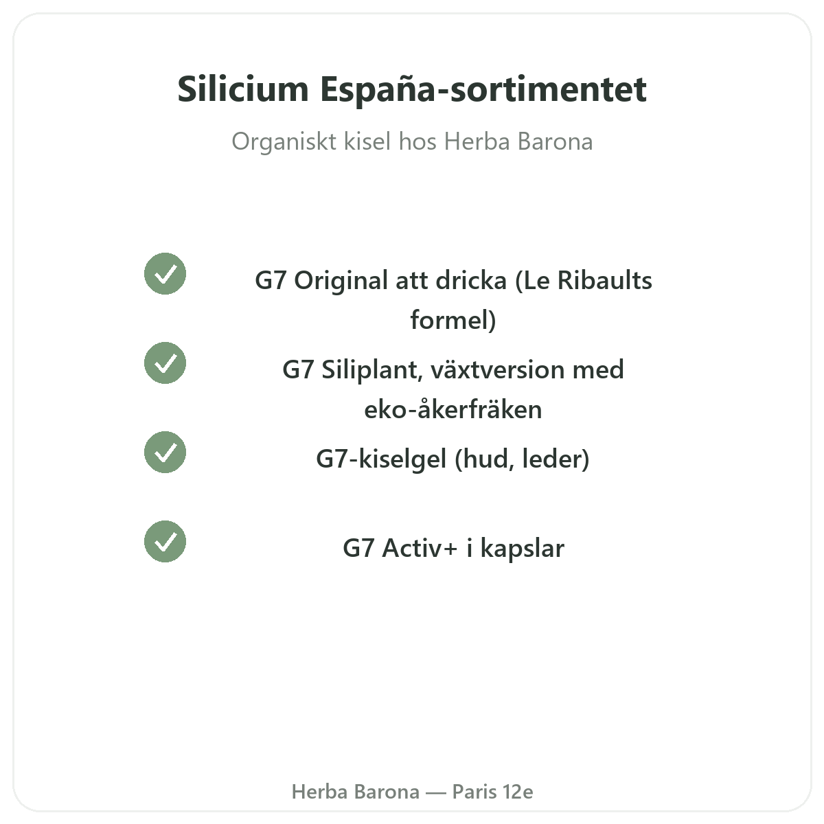 Kiselsortimentet i Paris hos Herba Barona Paris 12e