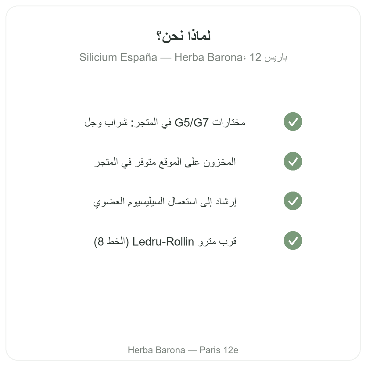 Pourquoi acheter Silicium Espana a Paris chez Herba Barona Paris 12e