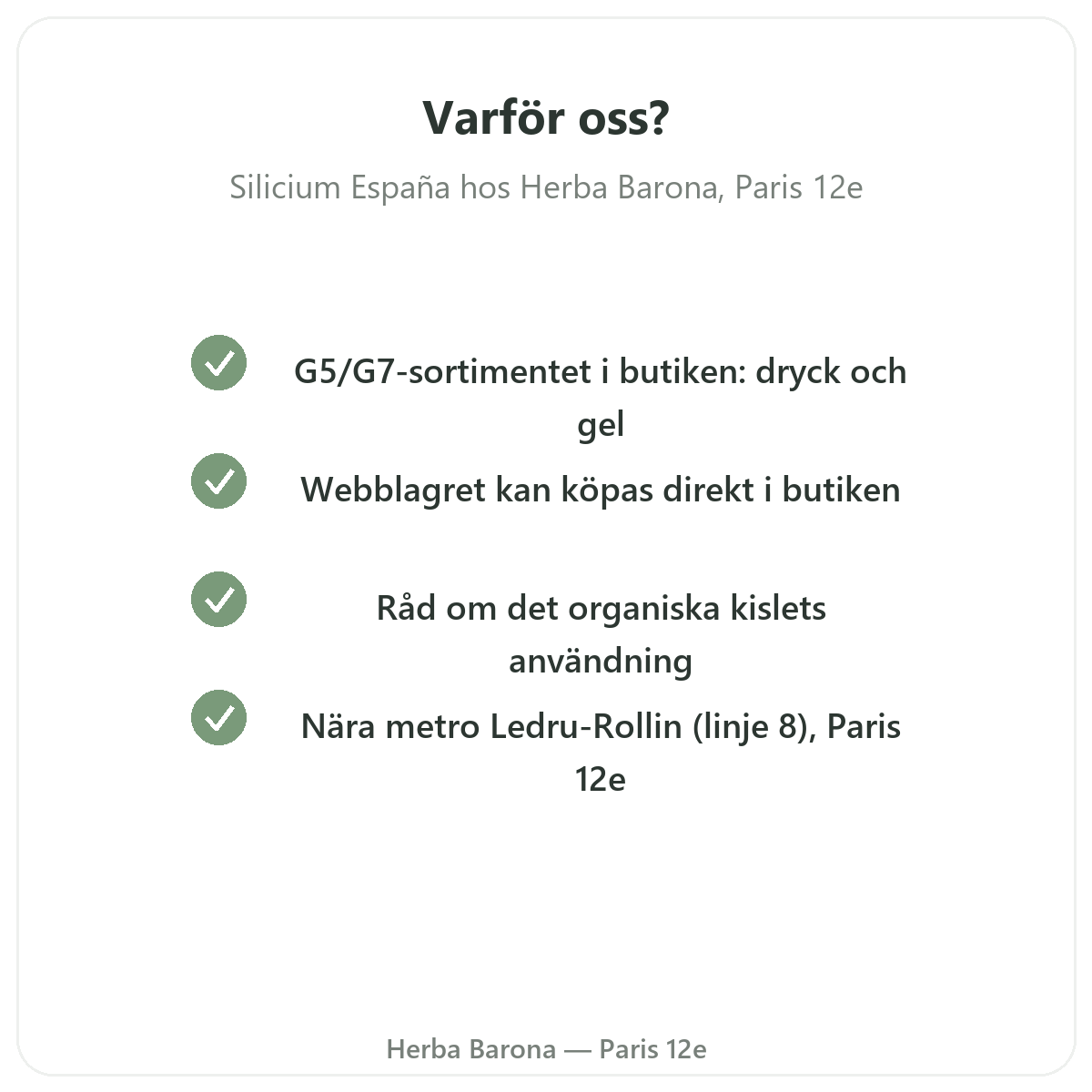 Varför köpa Kisel Espana i Paris hos Herba Barona Paris 12e