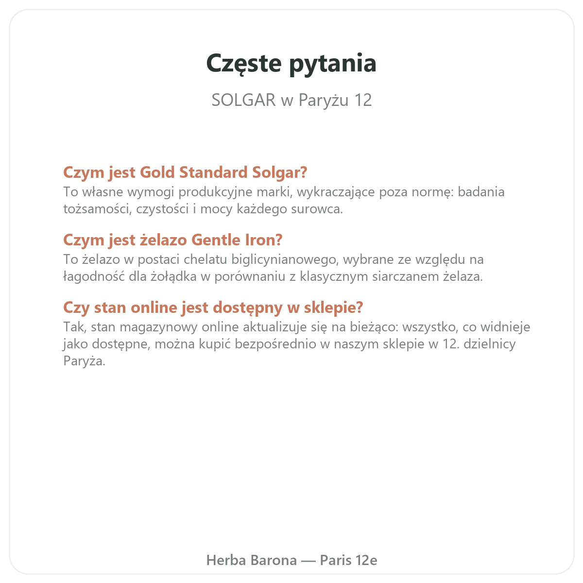 Najczęstsze pytania o wysyłkę Solgar do Polski - Herba Barona