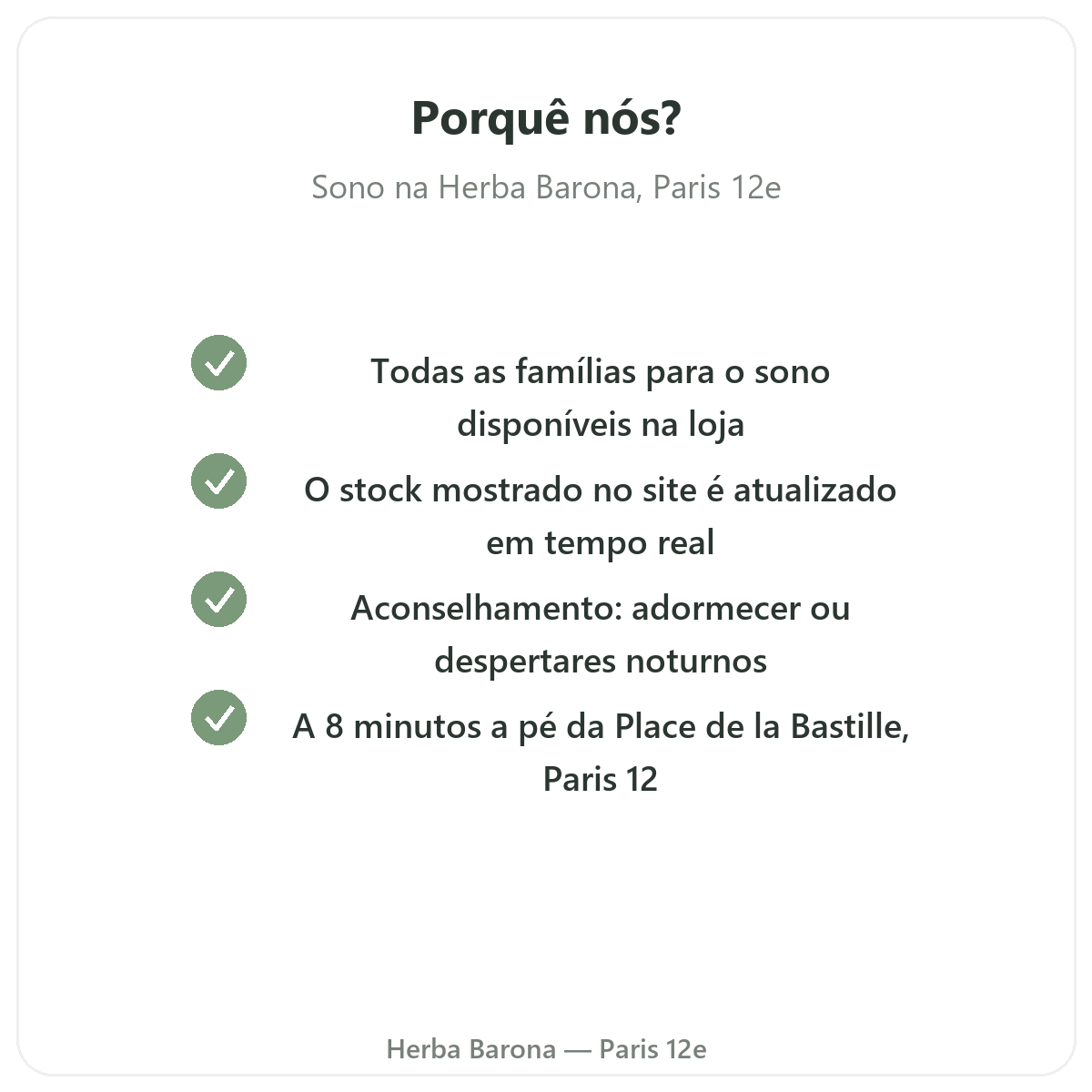 Porquê comprar Sono Paris em Paris na Herba Barona Paris 12e