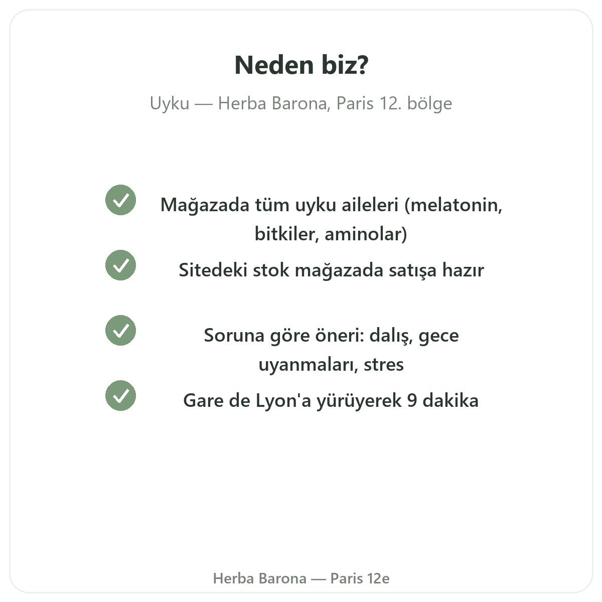 Paris’te Herba Barona’dan neden uyku ürünleri alınmalı, Paris 12. bölge