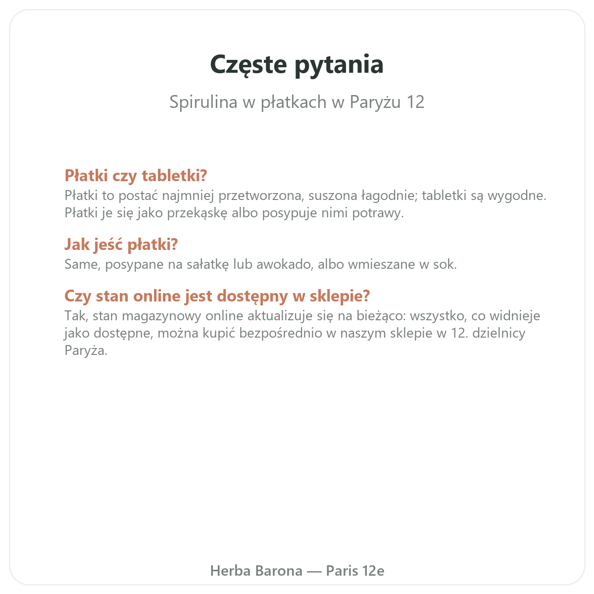Najczęstsze pytania o wysyłkę spiruliny w gałązkach do Polski - Herba Barona