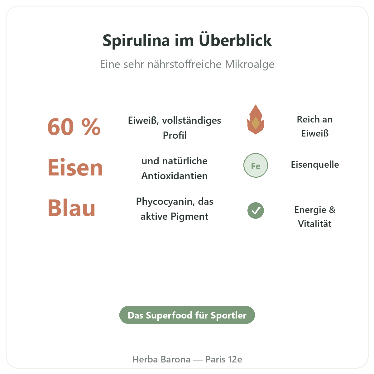 Spirulina Paris auf einen Blick – wichtige Zahlen bei Herba Barona Paris 12e