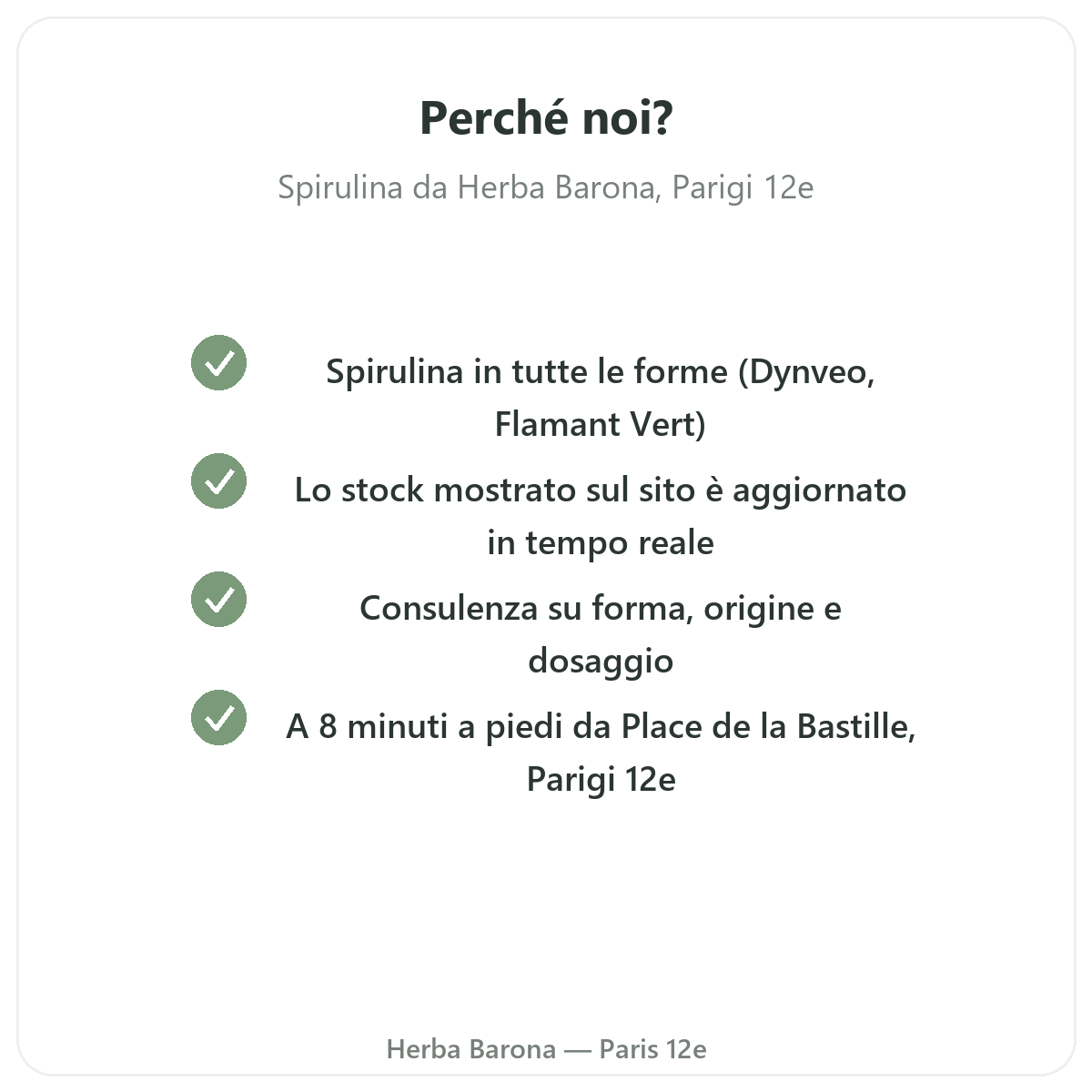 Perché acquistare Spirulina a Parigi da Herba Barona Parigi 12e