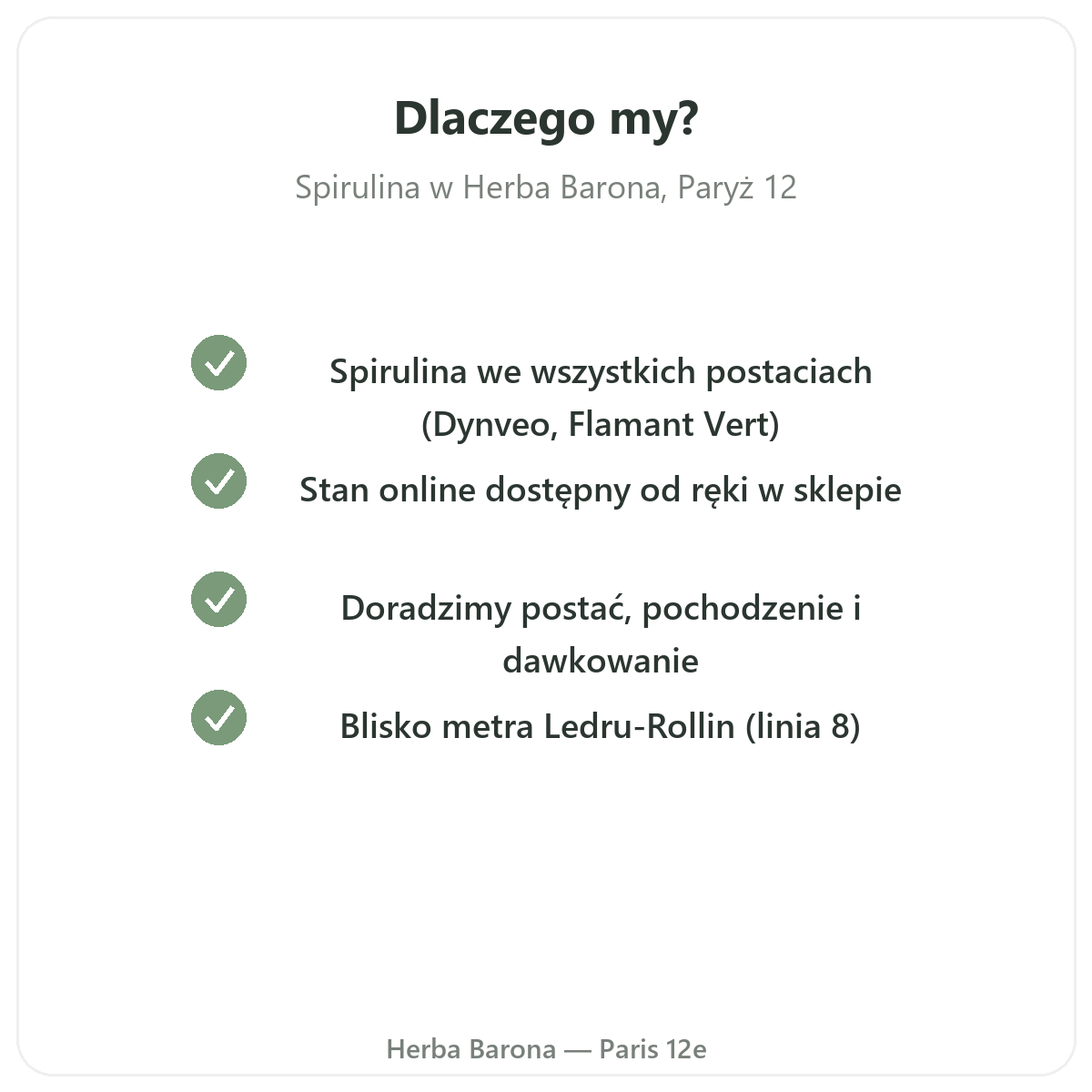 Dlaczego warto kupić spirulinę w Paryżu w Herba Barona Paryż 12