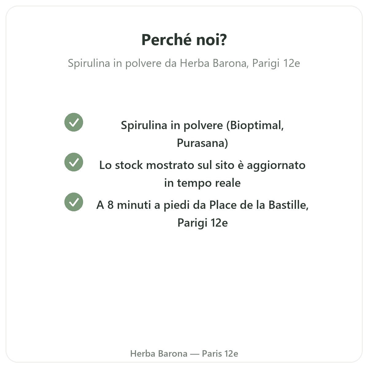 Perché acquistare Spirulina blu a Parigi da Herba Barona Parigi 12e