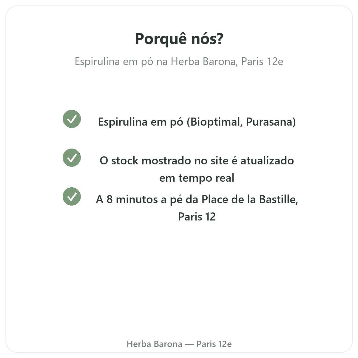 Porquê comprar Espirulina azul e algas verde-azuladas Paris na Herba Barona Paris 12e