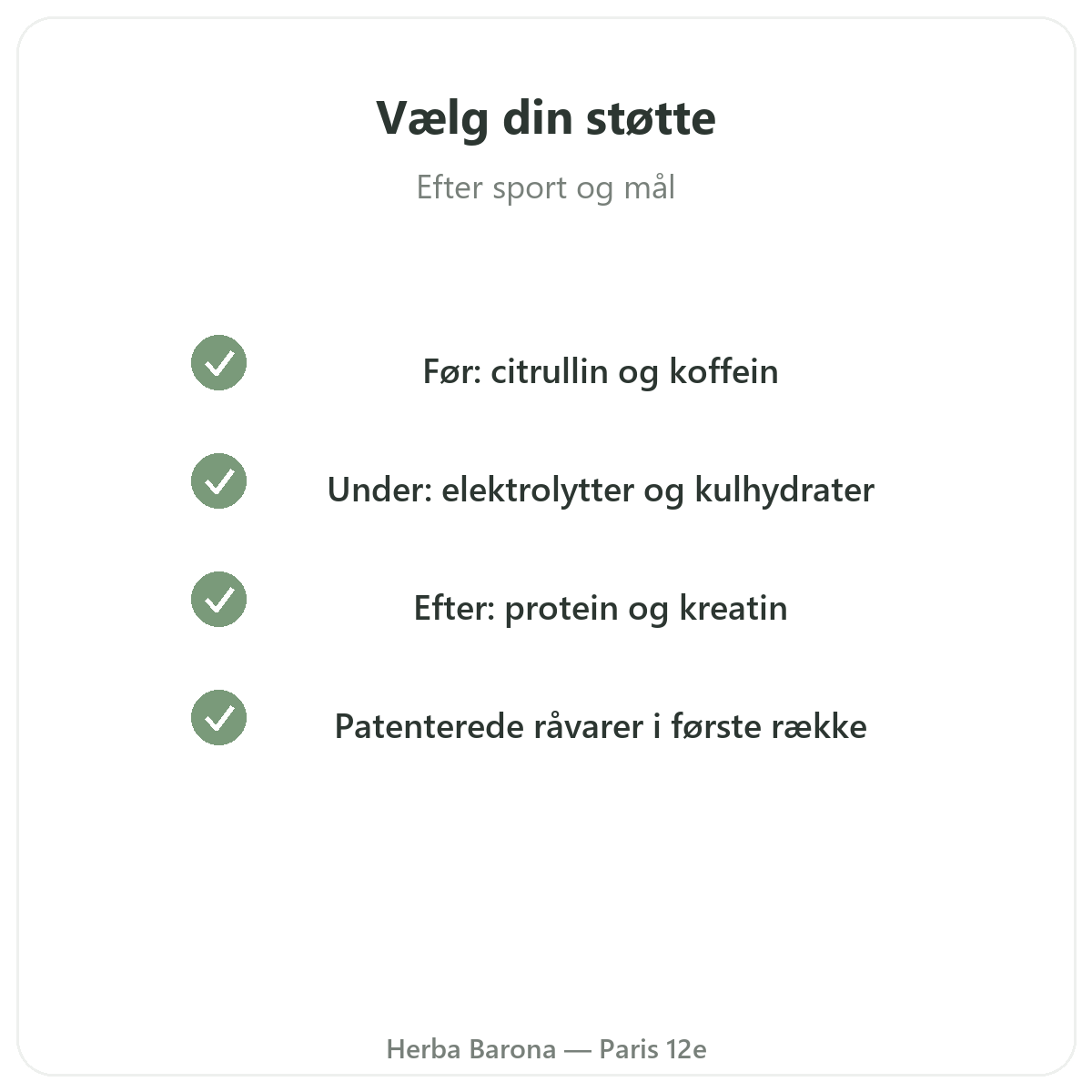 Kosttilskud til sport og udholdenhed - vigtige aktive stoffer hos Herba Barona Paris 12