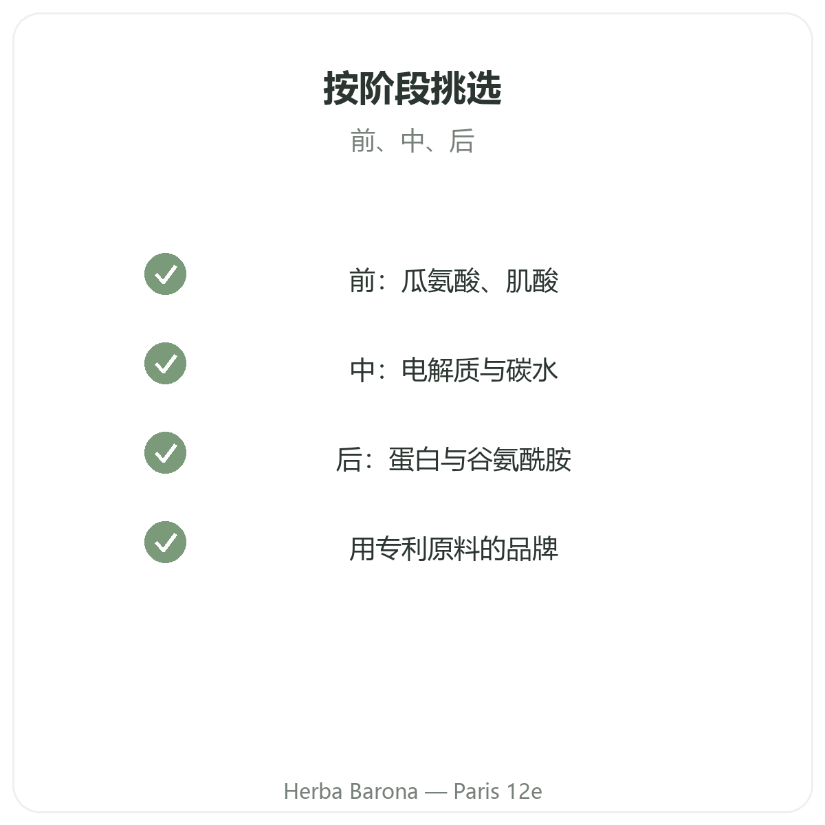 运动与耐力营养品 - Herba Barona巴黎12区精选关键成分