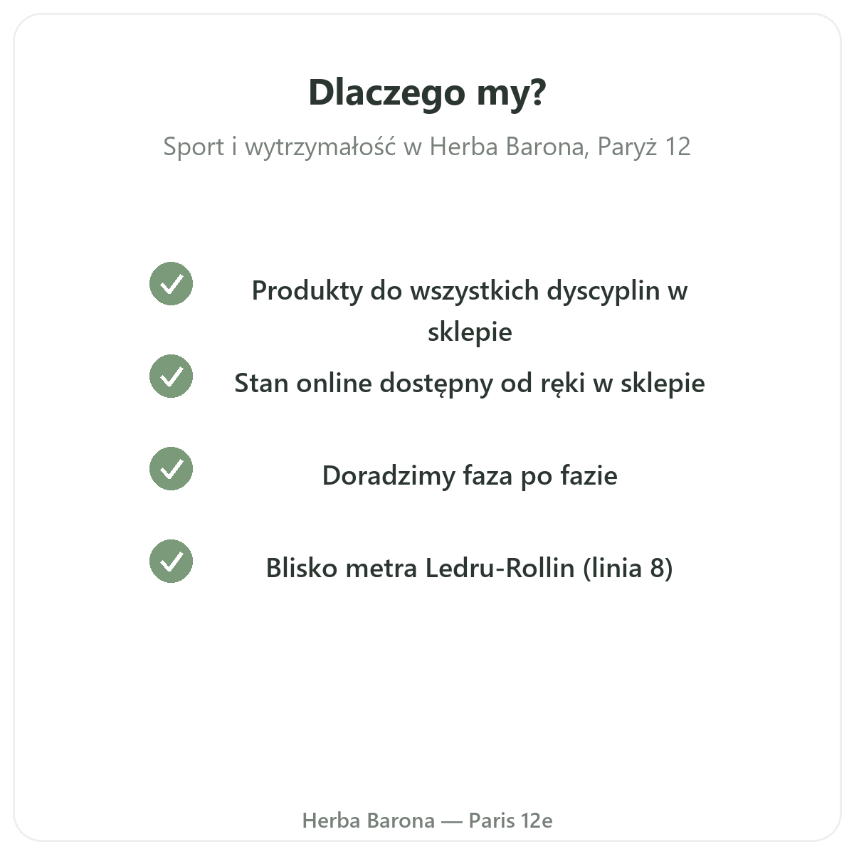 Dlaczego kupować suplementy sportowe w Paryżu w Herba Barona Paris 12e