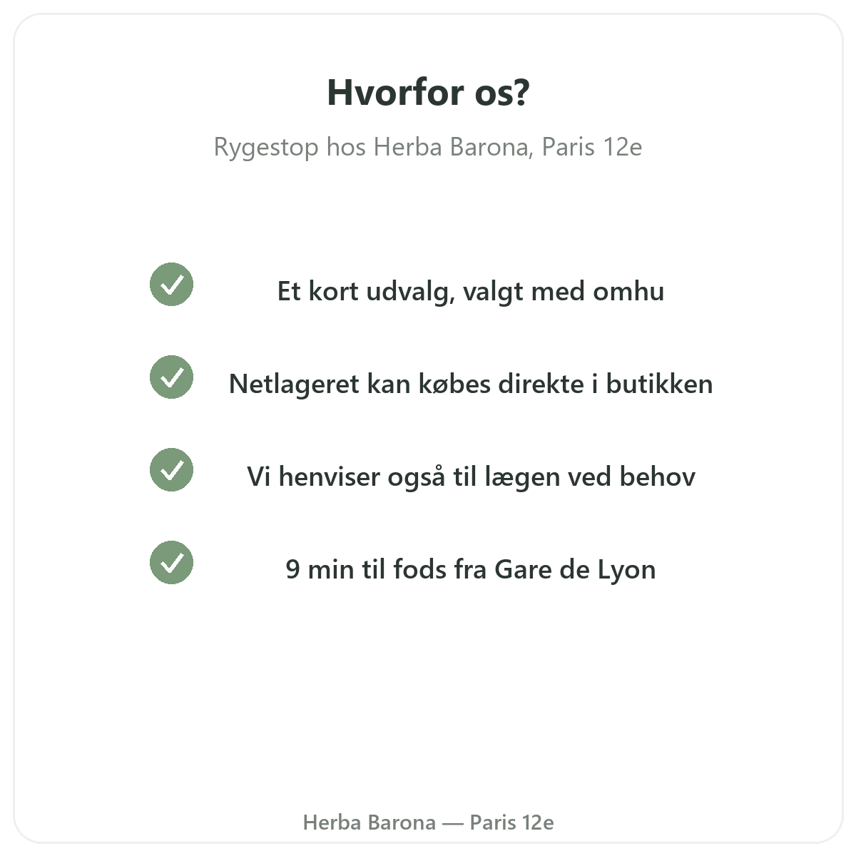 Hvorfor købe kosttilskud til rygestop i Paris hos Herba Barona Paris 12