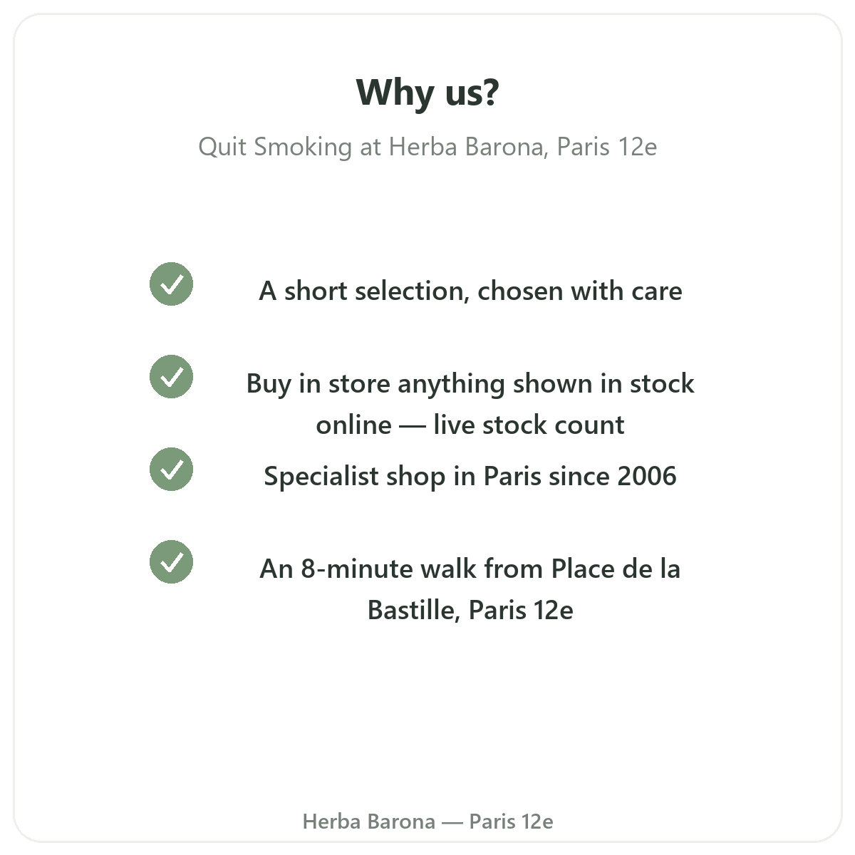 Why buy quit-smoking supplements in Paris at Herba Barona Paris 12th