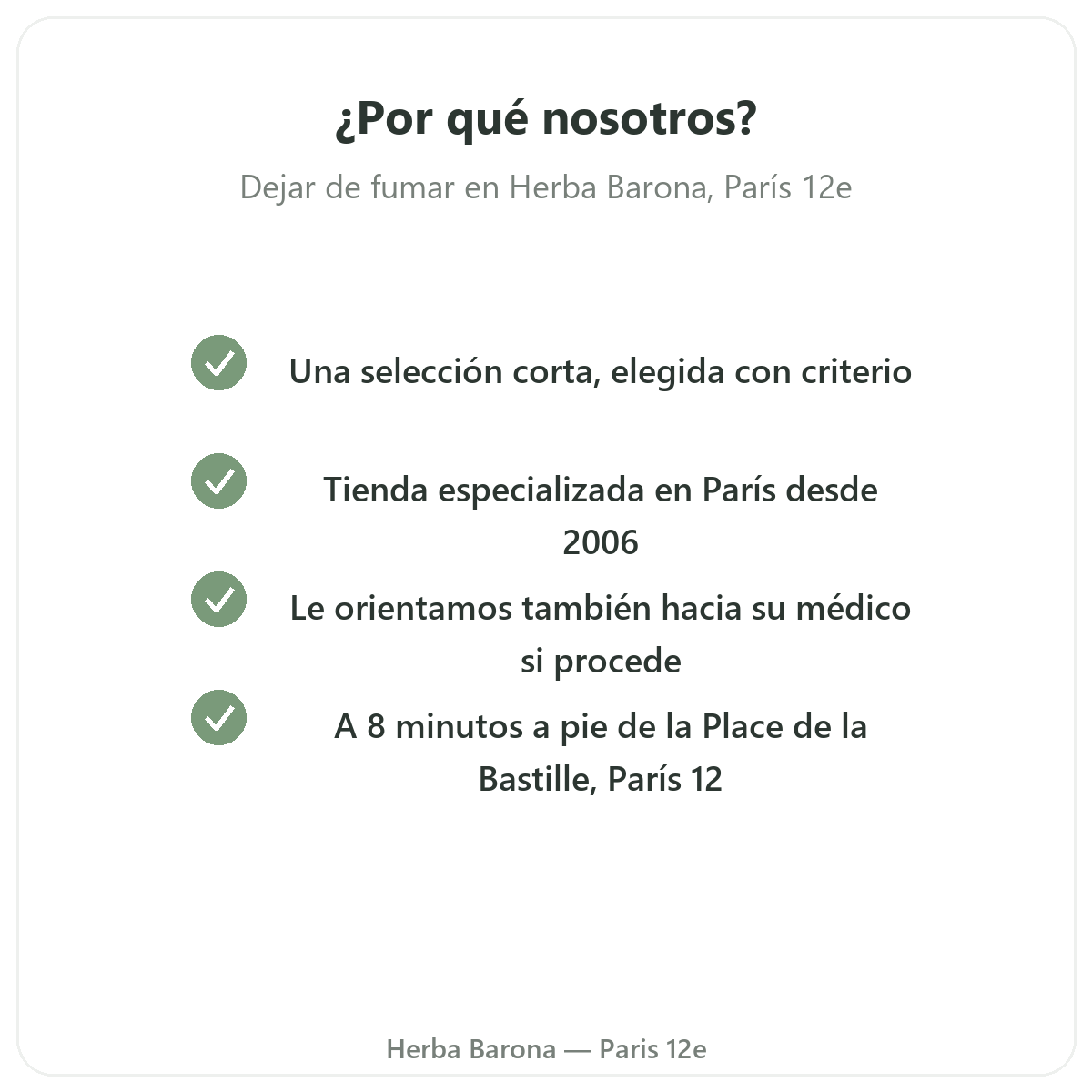Por qué comprar complementos para dejar de fumar en París en Herba Barona París 12e