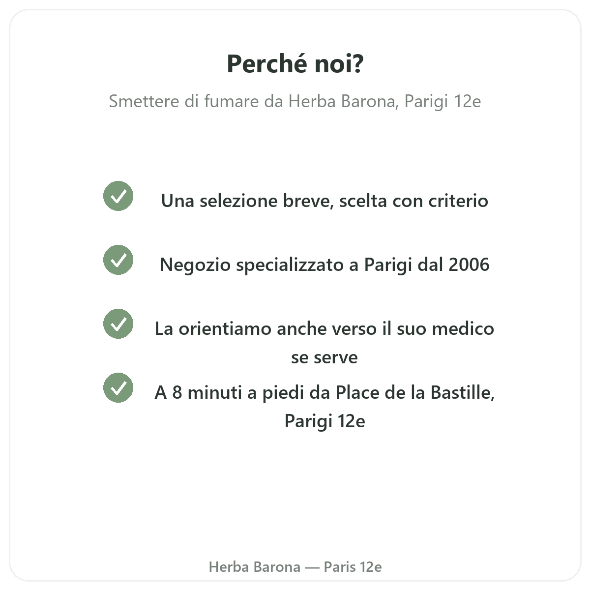 Perché acquistare integratori per smettere di fumare a Parigi da Herba Barona Parigi 12e