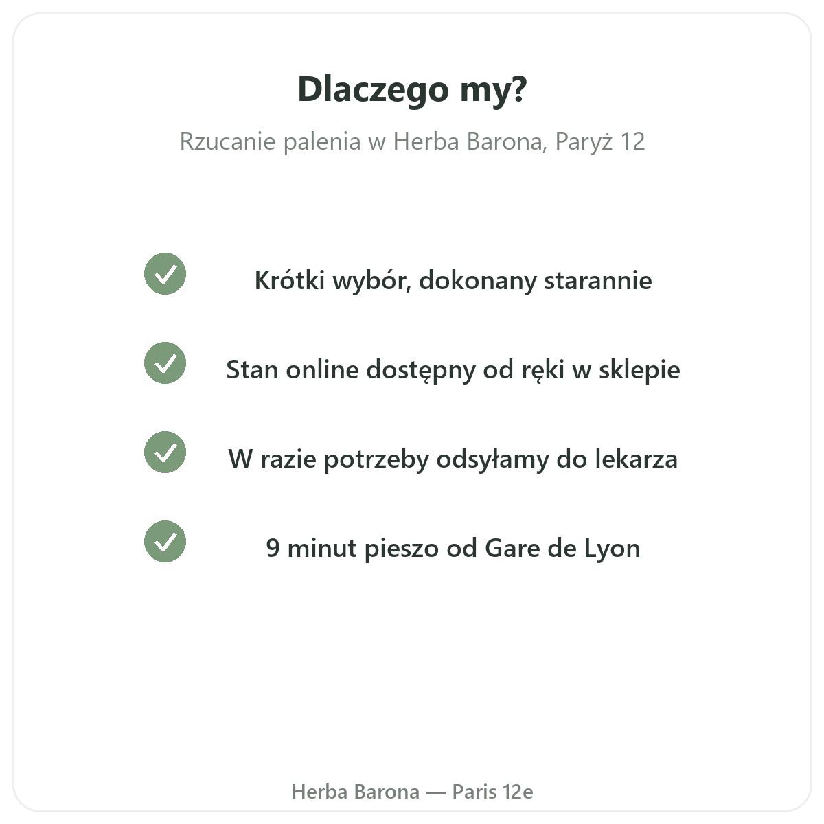 Dlaczego wybrać suplementy wspierające rzucanie palenia w Herba Barona w Paryżu