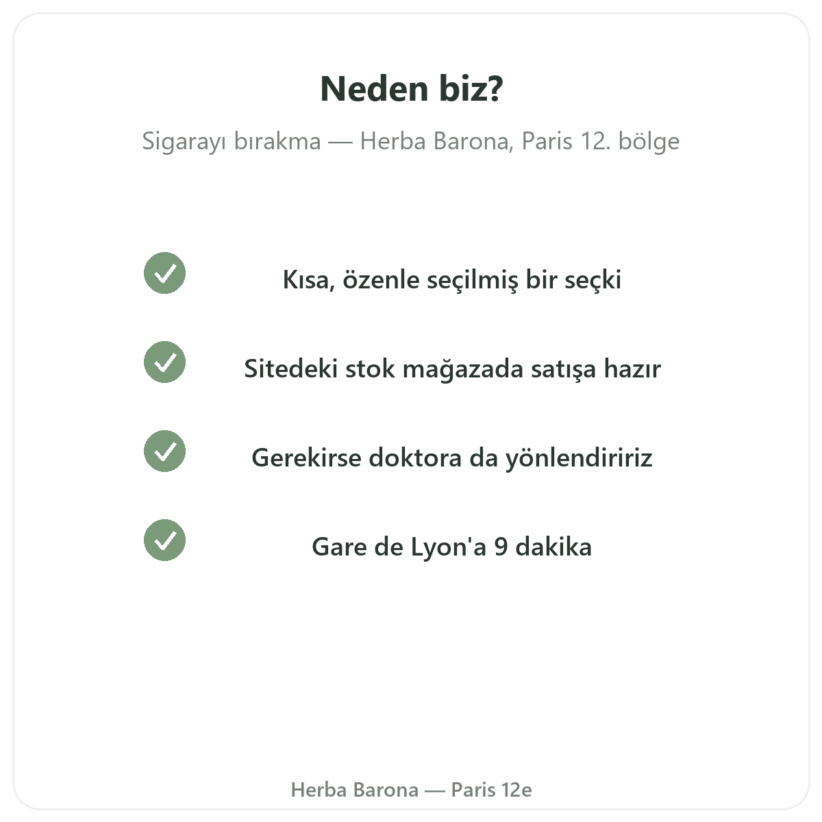 Paris’te sigara bırakma takviyelerini neden Herba Barona Paris 12. bölgeden satın almalısınız