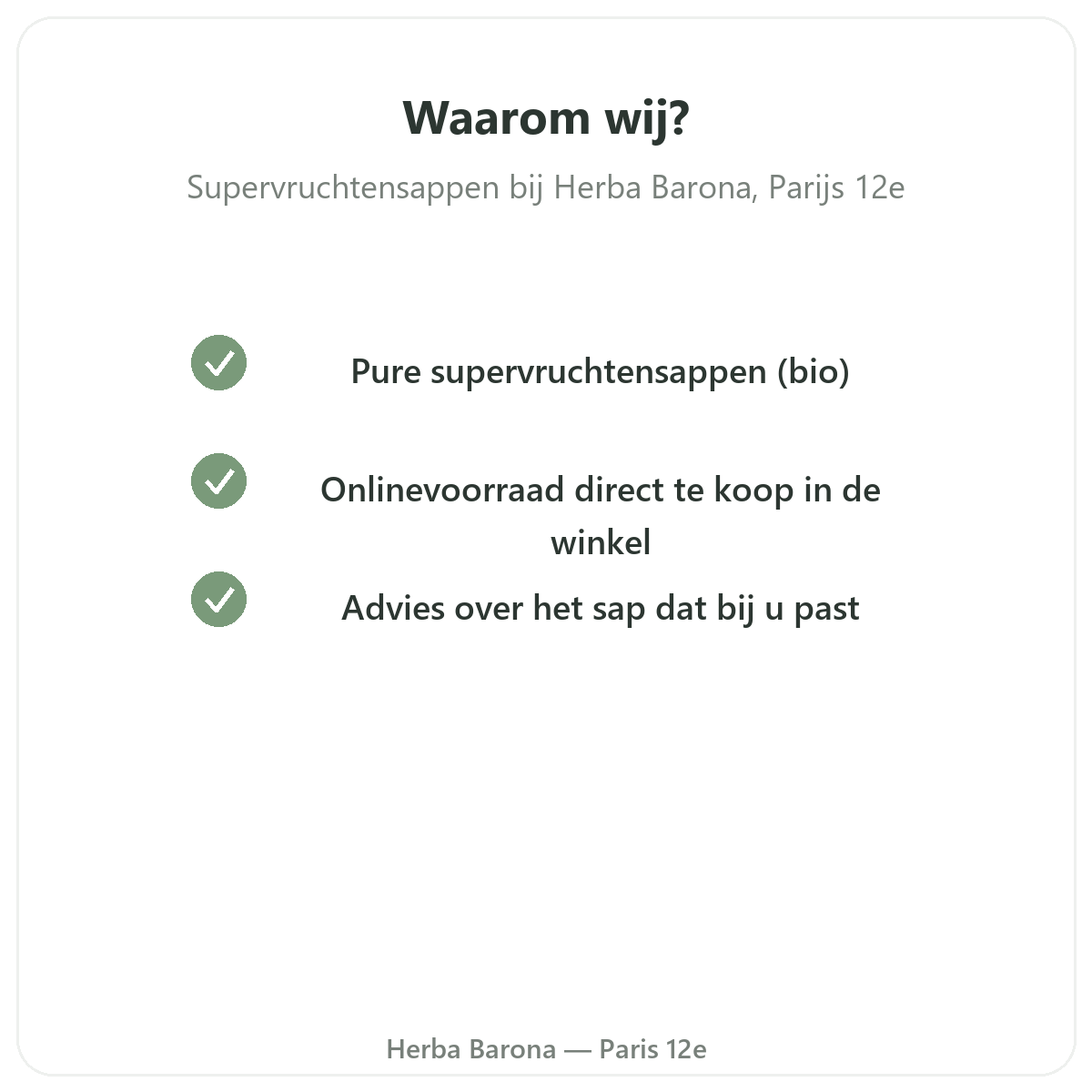 Waarom Superfruit-sappen kopen in Parijs bij Herba Barona Parijs 12e