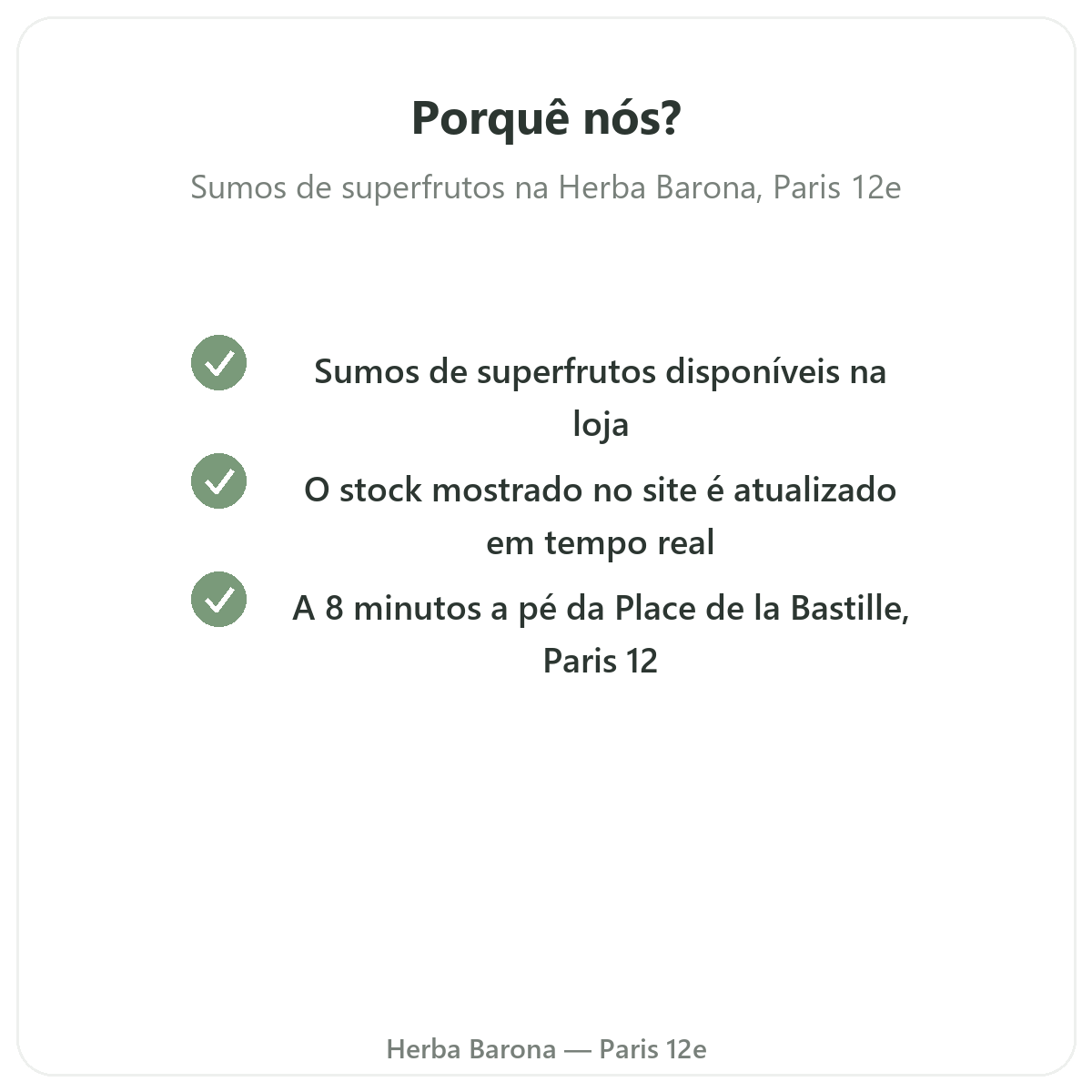 Porquê comprar sumos de superfrutos em Paris na Herba Barona Paris 12e