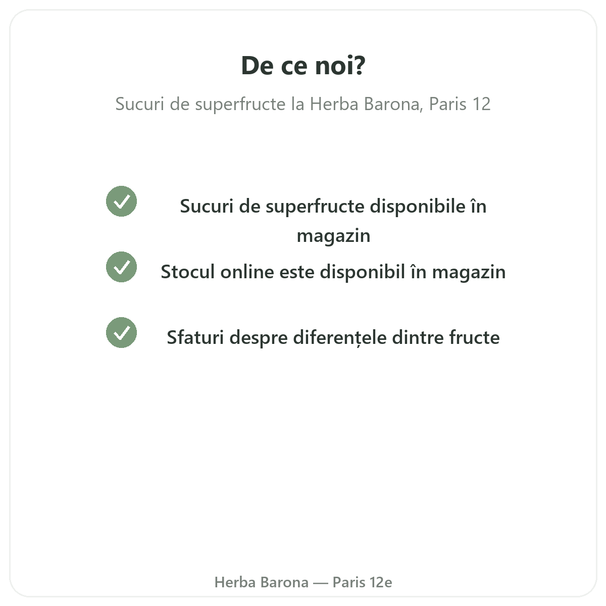 De ce să cumpărați suc de superfructe Paris la Paris de la Herba Barona Paris, arondismentul 12