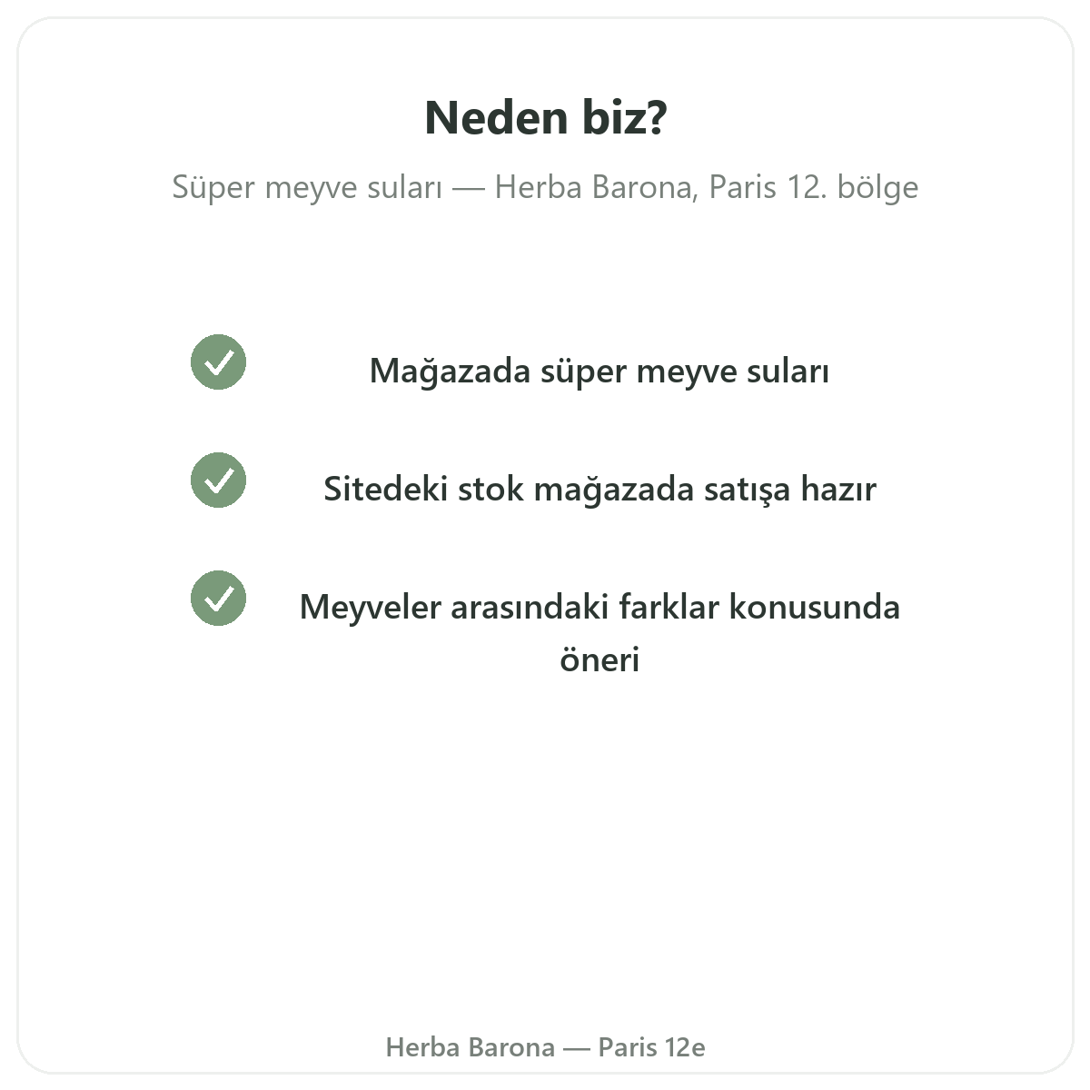 Süper meyve suyu Paris neden Herba Barona’dan alınmalı, Paris 12. bölge
