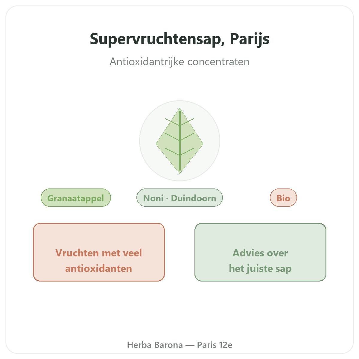 Superfruit-sappen Parijs - voorstelling van het merk bij Herba Barona Parijs 12e