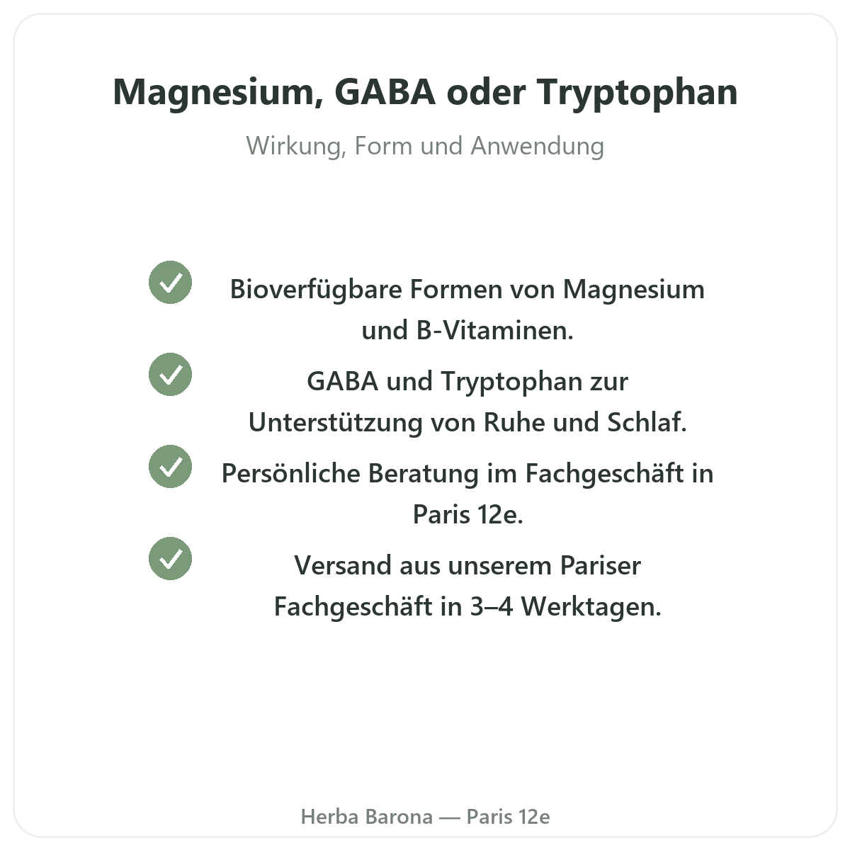Präparate für das Nervensystem - wichtige Wirkstoffe bei Herba Barona Paris 12e