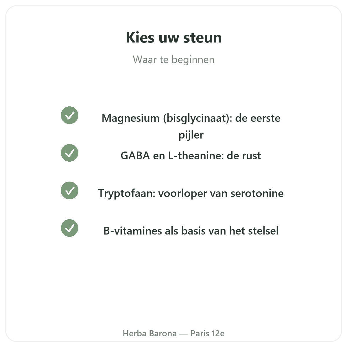 Supplementen voor het zenuwstelsel - belangrijkste actieve stoffen bij Herba Barona Parijs
