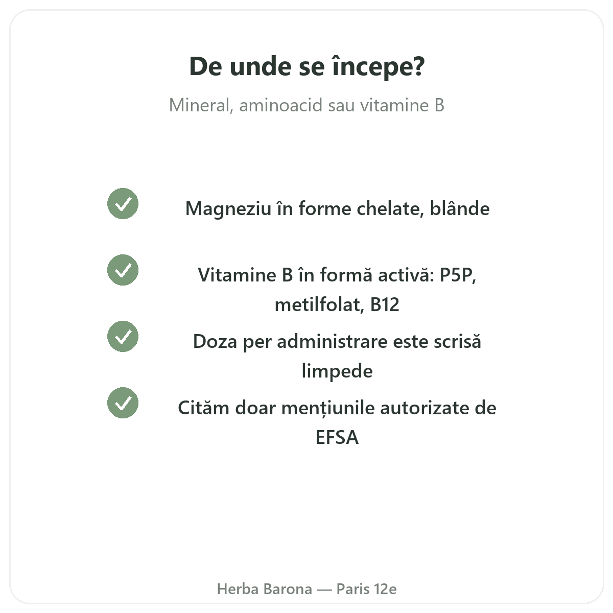 Suplimente pentru sistemul nervos - ingrediente active de ales la Herba Barona, Paris, arondismentul 12