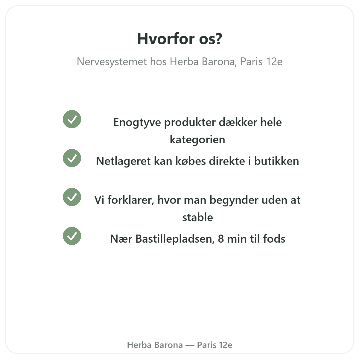 Hvorfor købe kosttilskud til nervesystemet i Paris hos Herba Barona Paris 12