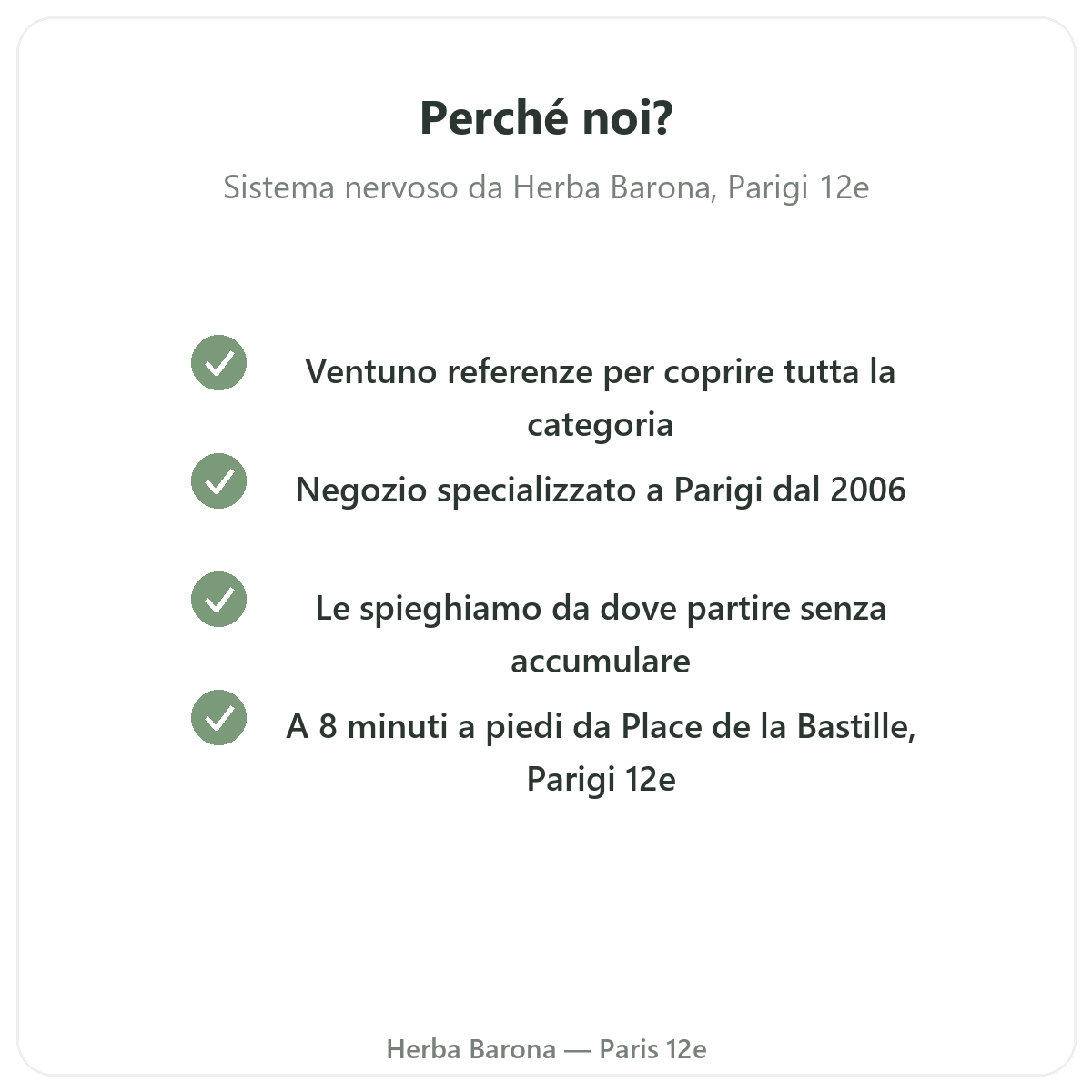Perché acquistare integratori sistema nervoso a Parigi da Herba Barona Parigi 12e