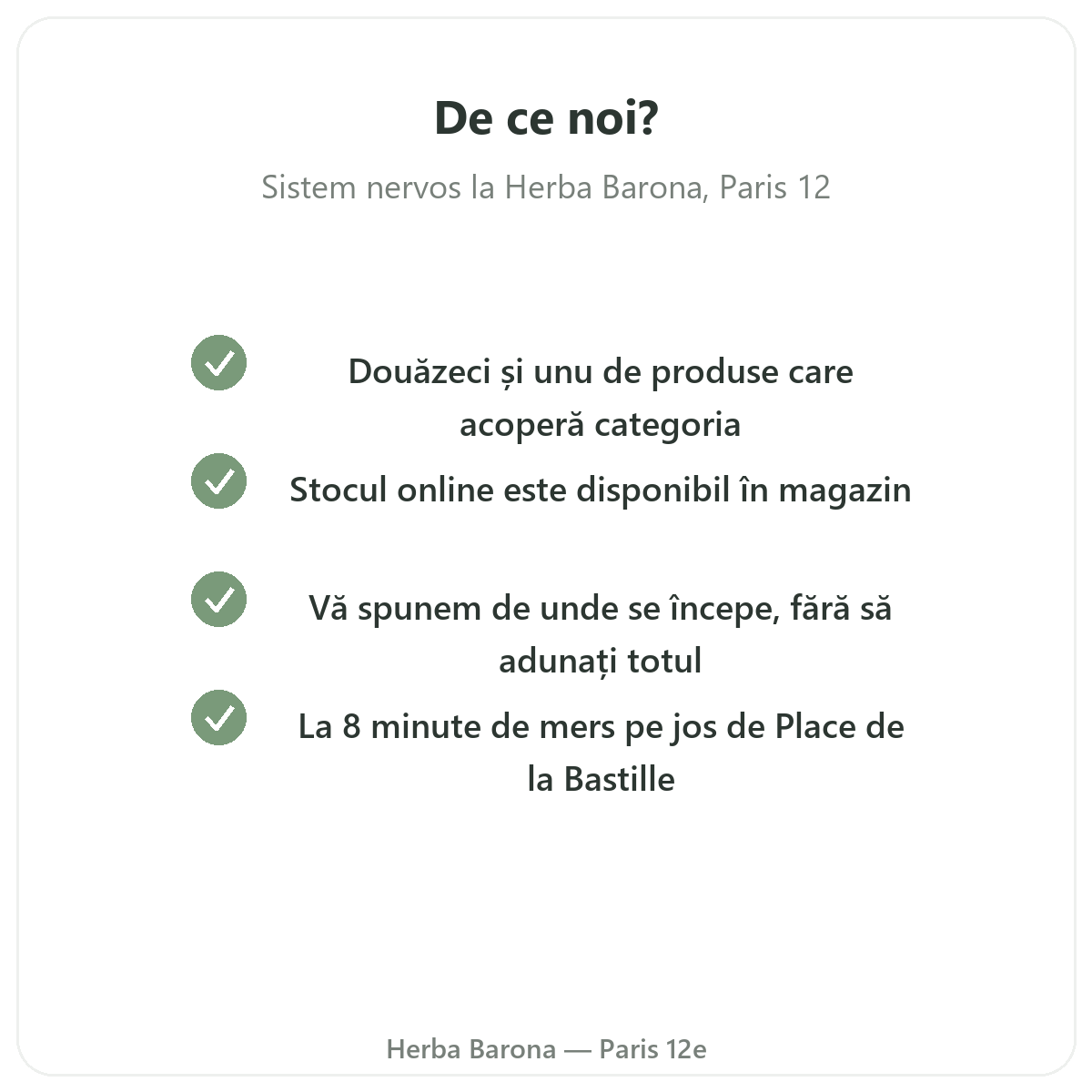 De ce să cumpărați suplimente pentru sistemul nervos la Paris de la Herba Barona, Paris, arondismentul 12