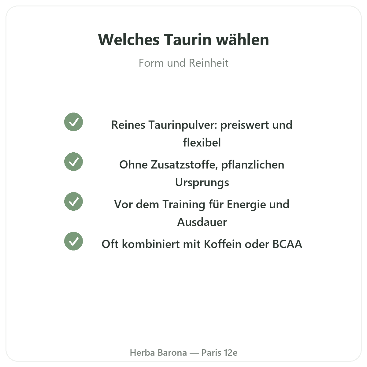 Taurin Paris – Qualitätsversprechen bei Herba Barona Paris 12e