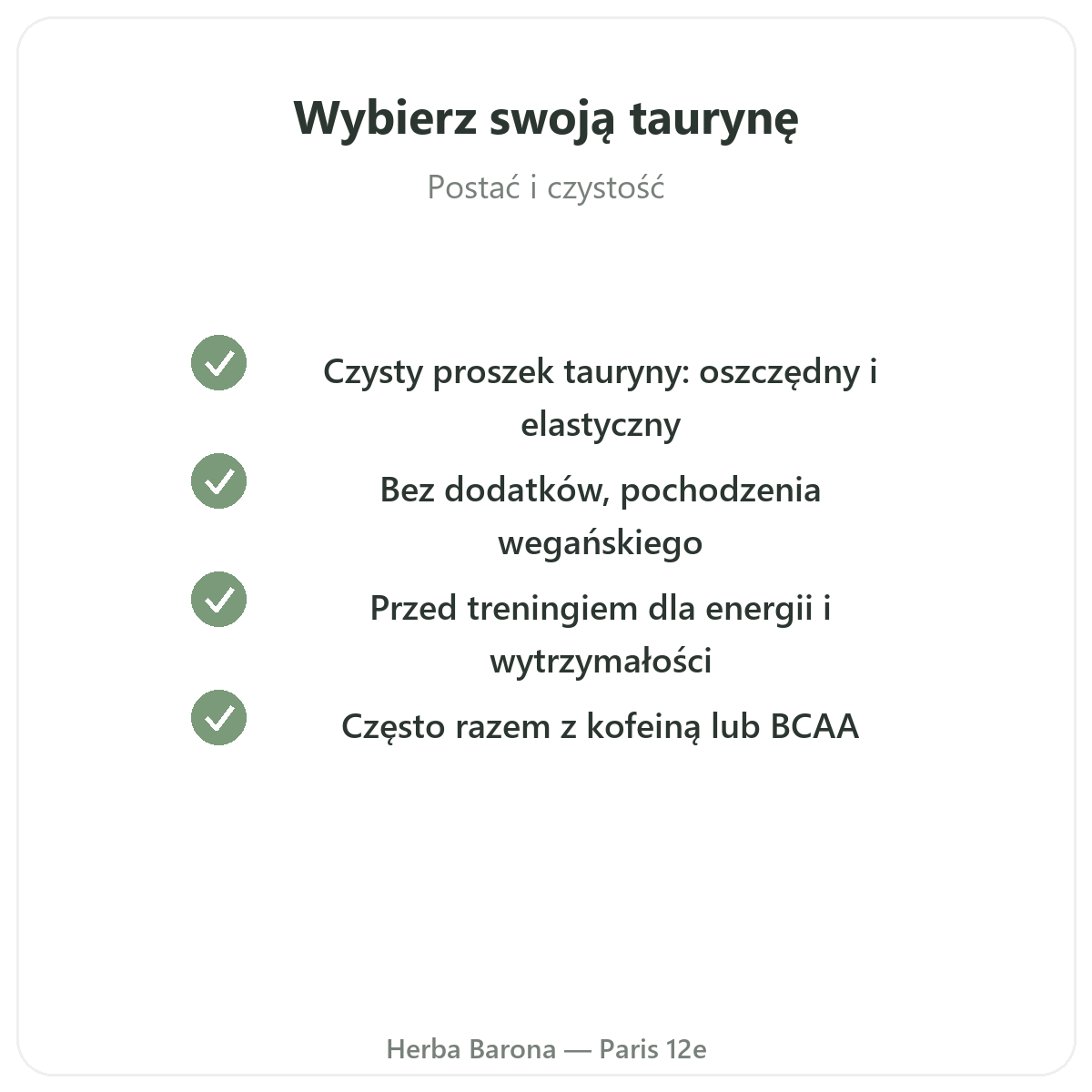 Tauryna - zobowiązania jakościowe Herba Barona