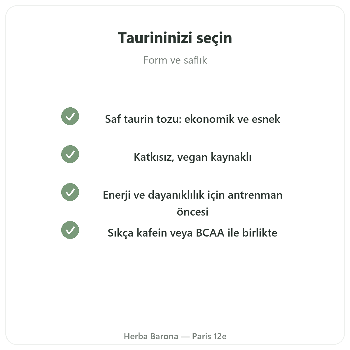 Taurin Paris - Herba Barona Paris 12. bölgede kalite taahhütleri