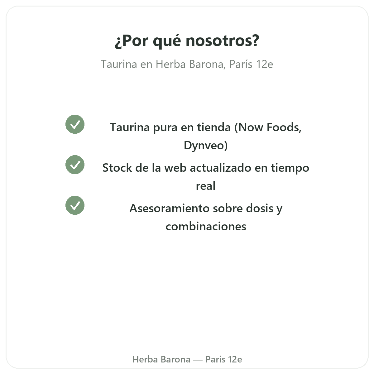 Por qué comprar Taurina en París en Herba Barona París 12e