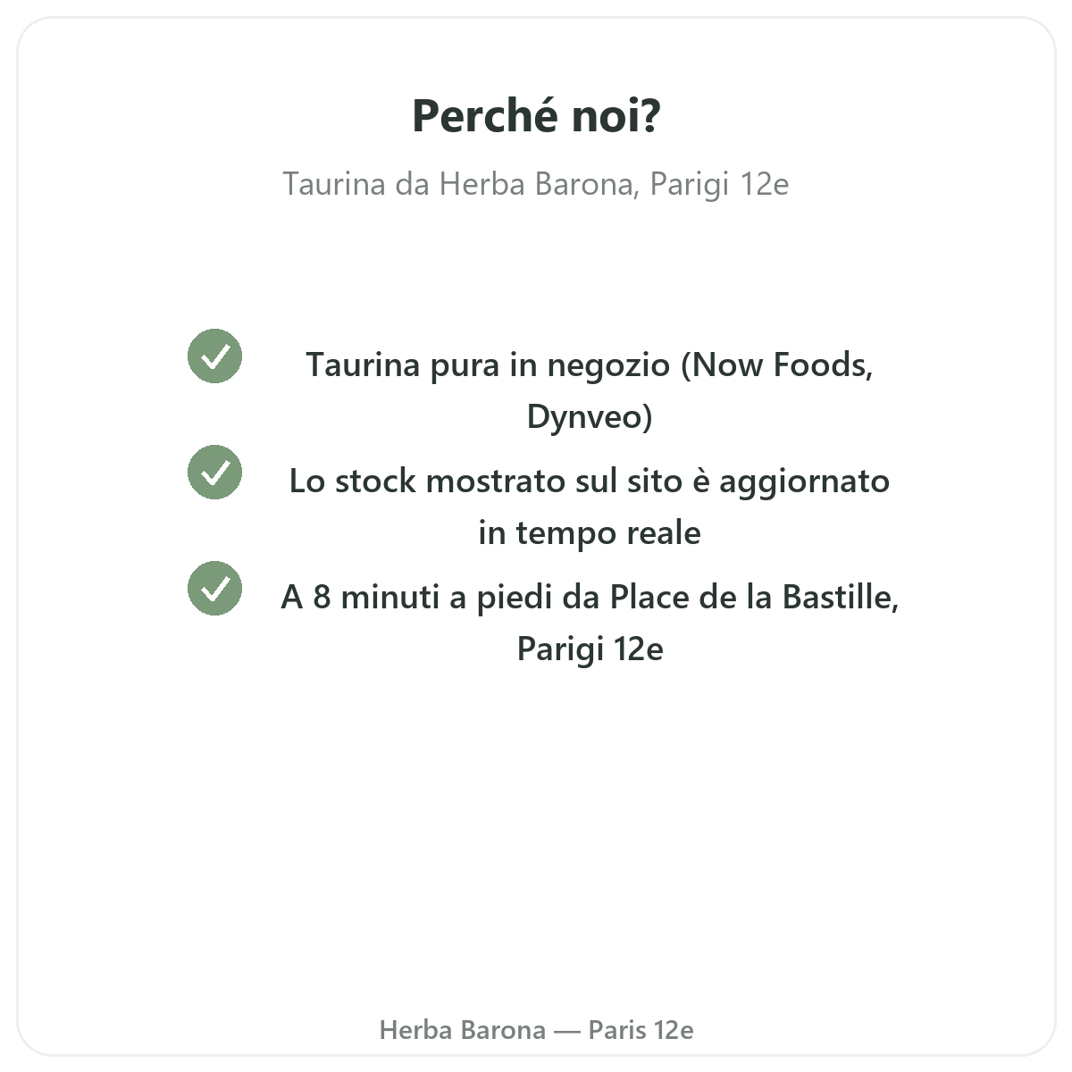 Pourquoi acheter Taurine Paris a Paris chez Herba Barona Paris 12e