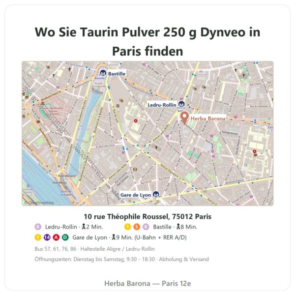 Wo finden Taurin Pulver – Dynveo – 250 g - Herba Barona Paris