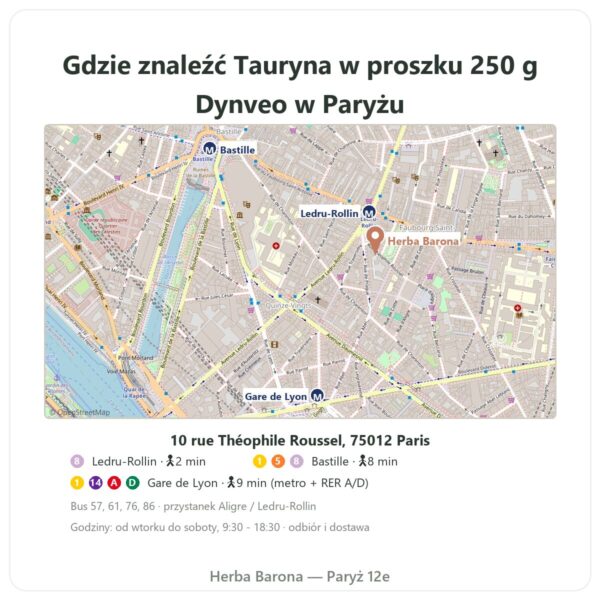 Gdzie znaleźć Tauryna w proszku – Dynveo – 250 g - Herba Barona Paris