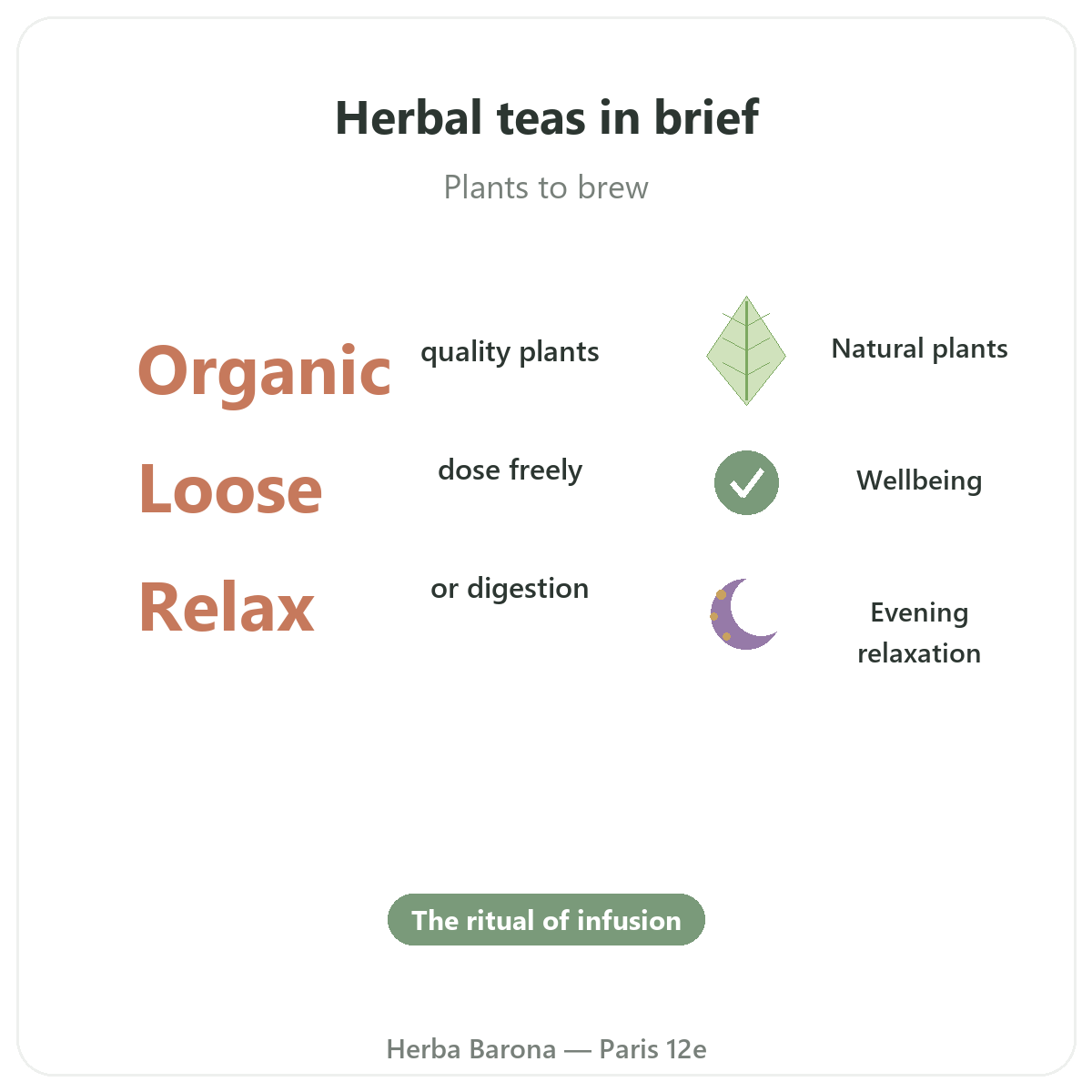 Herbal teas in Paris at a glance - key facts at Herba Barona Paris 12th