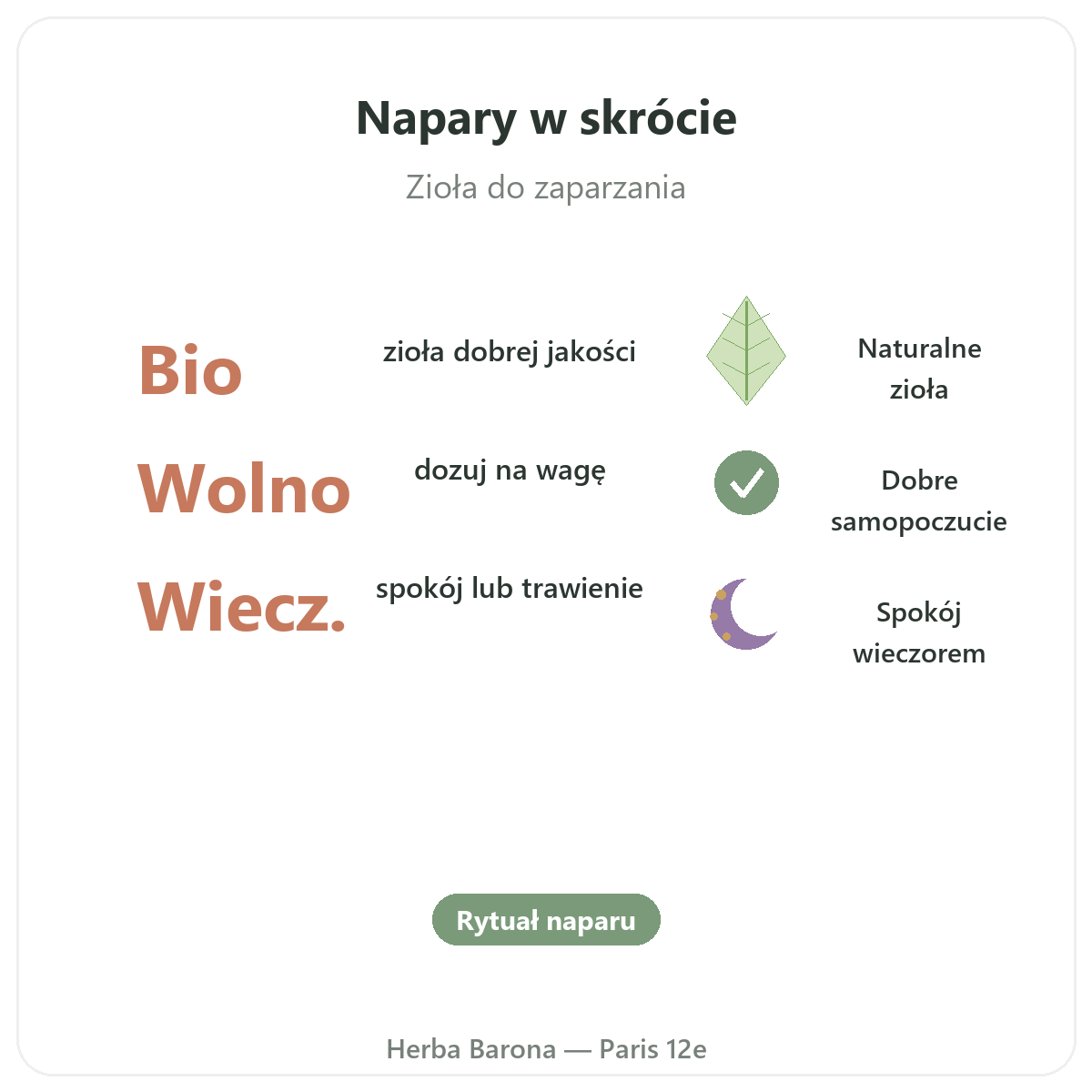 Zioła na herbatki Paryż w skrócie – kluczowe dane w Herba Barona, Paryż 12