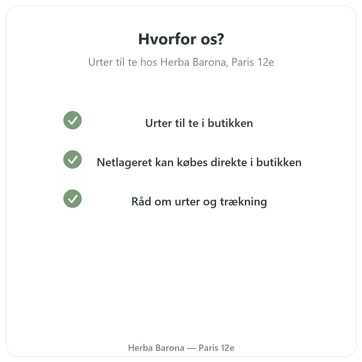Hvorfor købe planter til urtete Paris i Paris hos Herba Barona Paris 12