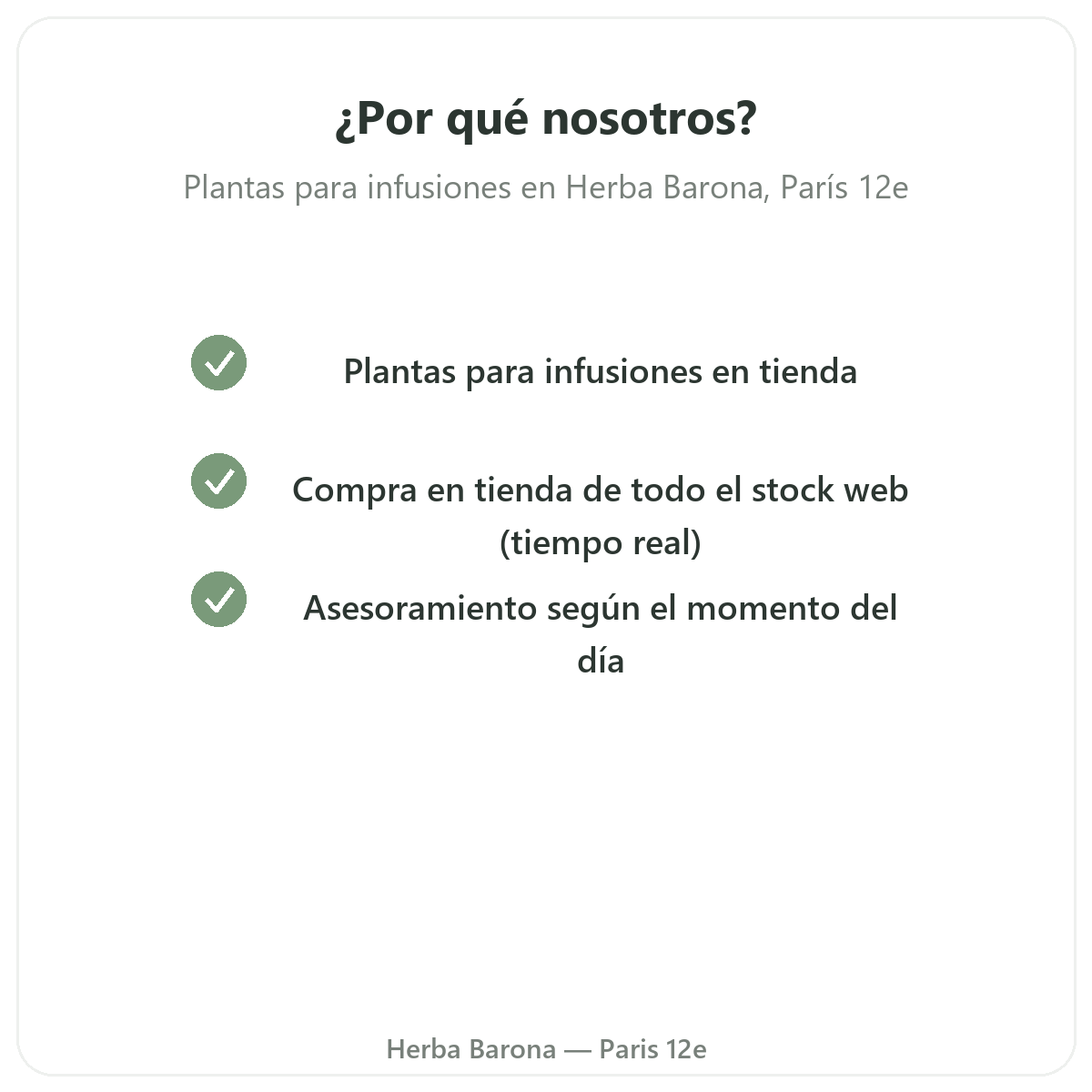 Por qué comprar plantas para infusiones en París en Herba Barona París 12e