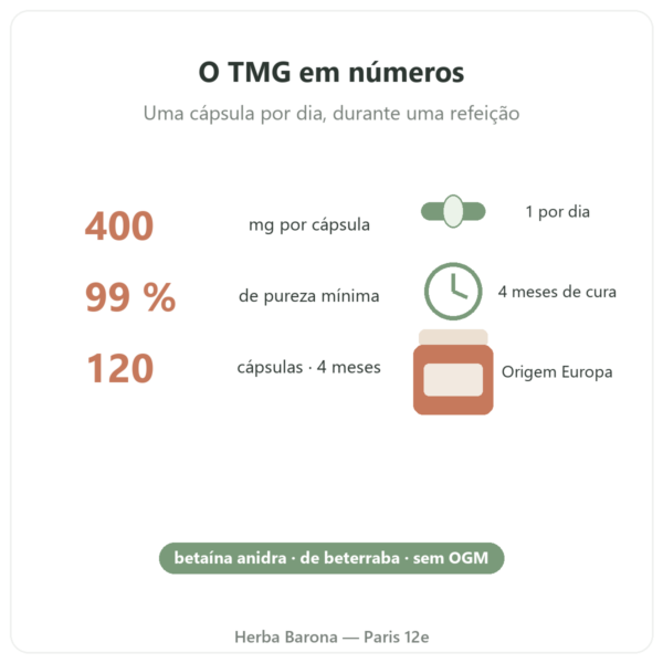 TMG Trimetilglicina – Dynveo – 400 mg – 120 cápsulas números-chave Paris Herba Barona