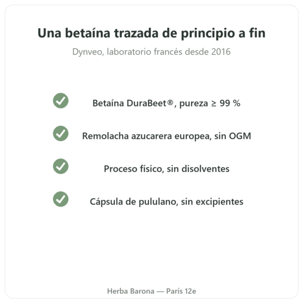 TMG Trimetilglicina – Dynveo – 400 mg – 120 cápsulas calidad Paris Herba Barona