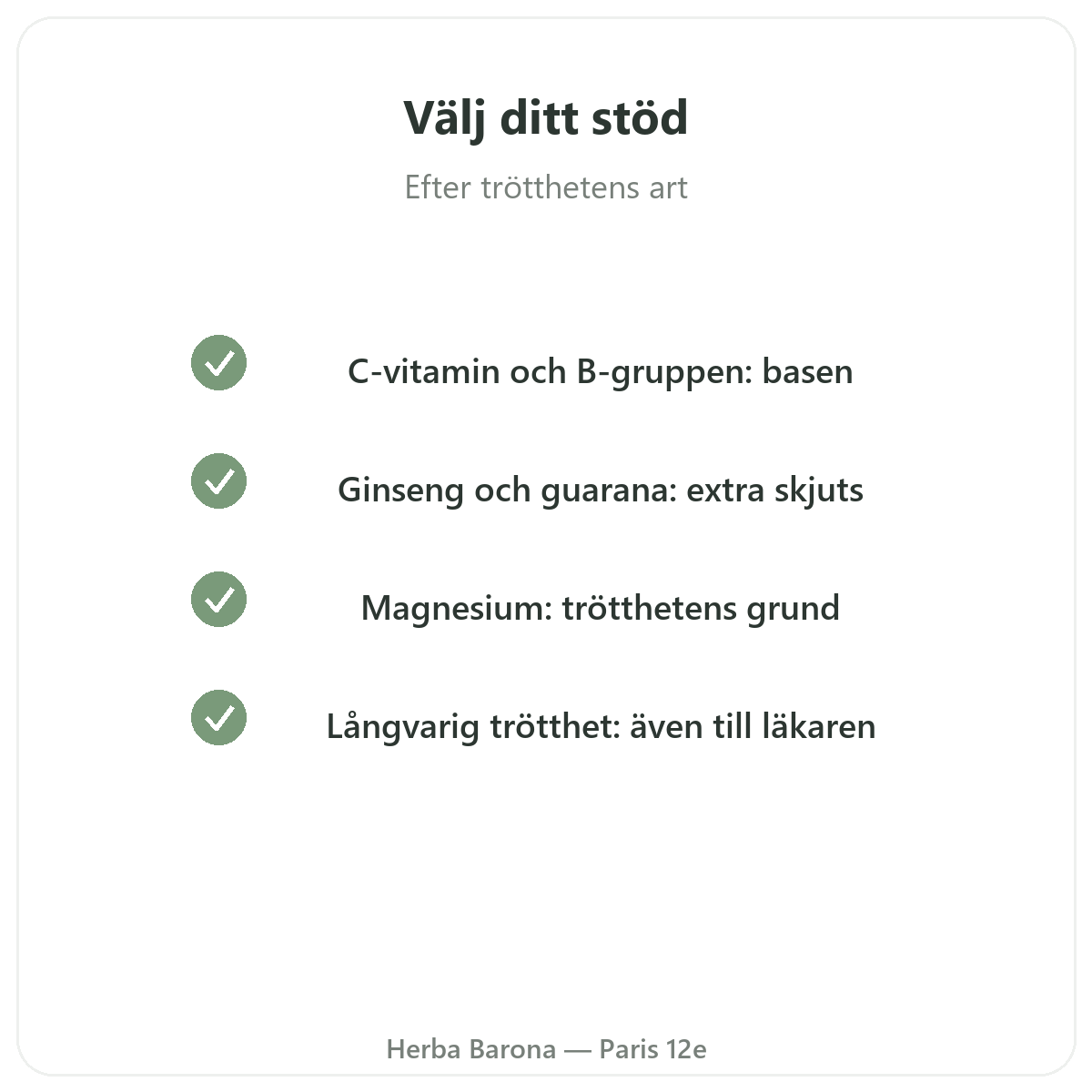 Energi, vitalitet Paris – kvalitetslöften hos Herba Barona Paris 12e