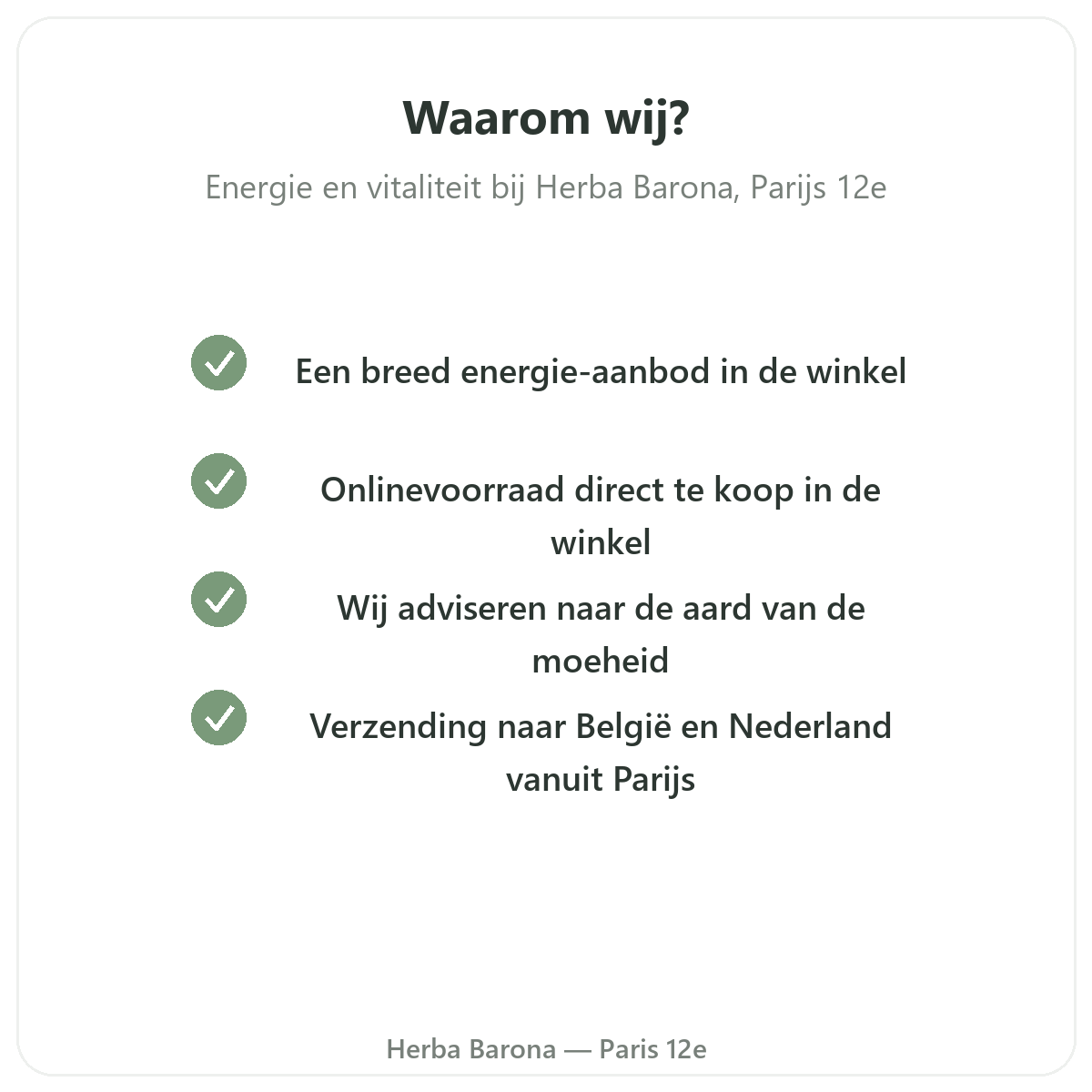 Waarom Energie en vitaliteit Parijs kopen bij Herba Barona Parijs