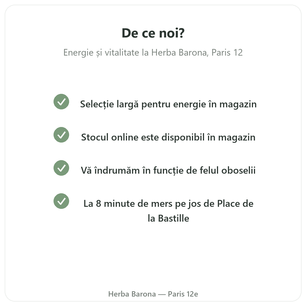 De ce să cumpărați Tonus vitalitate energie Paris de la Herba Barona Paris, arondismentul 12